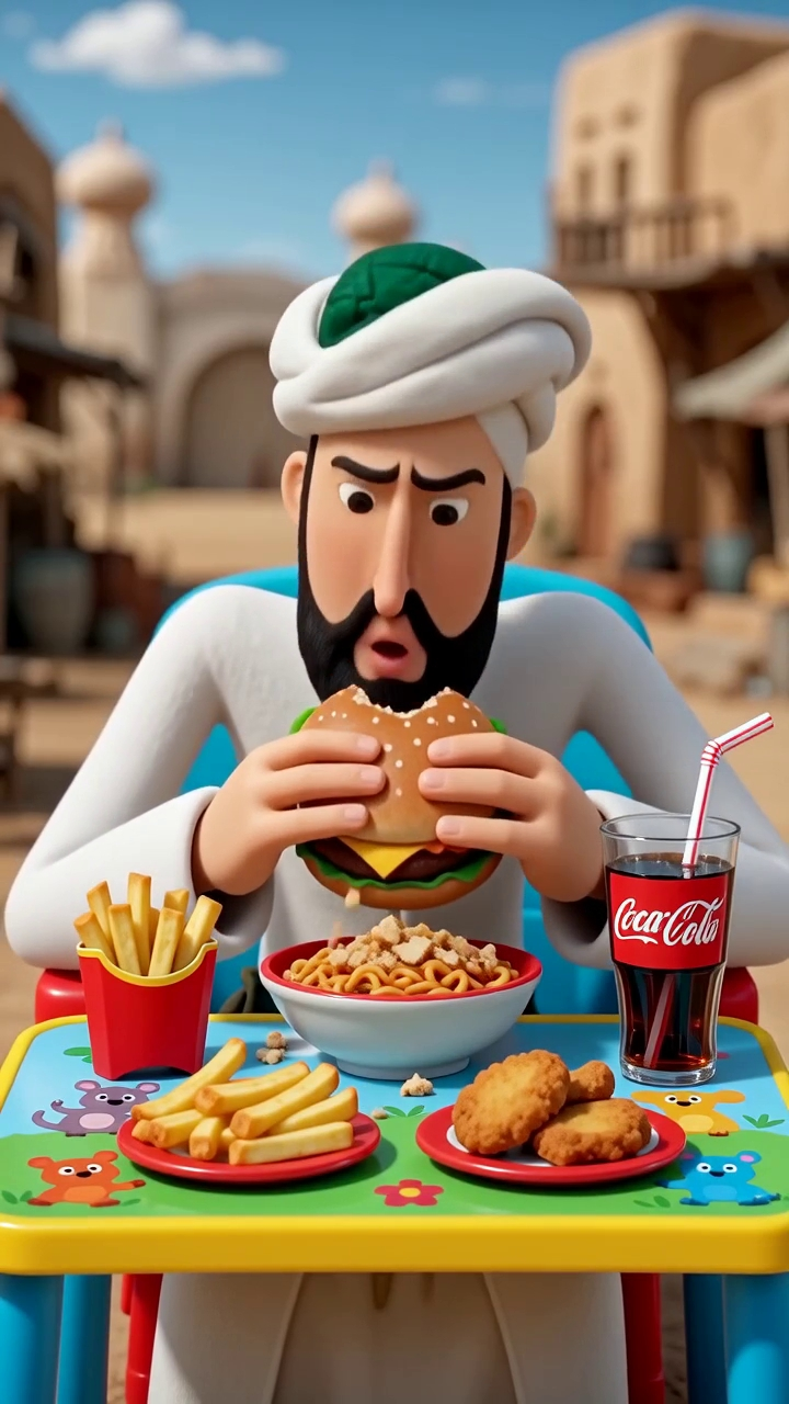 阿凡提吃播🍔|小剧场创建分身看吃播 - 作品图1