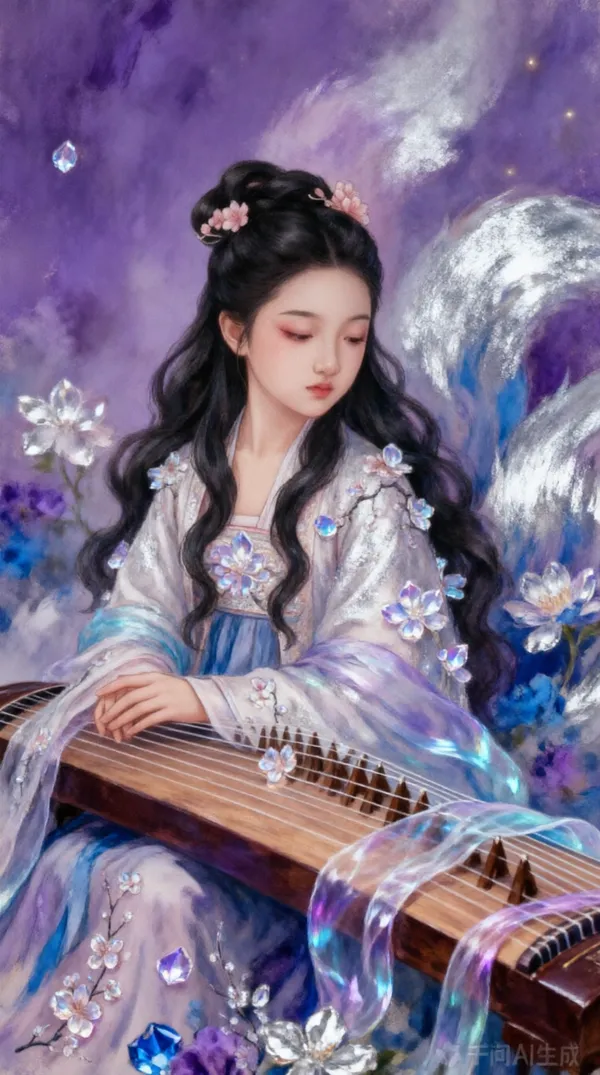 水晶古风少女|上传照片制作同款 - 主图（AI艺术作品）