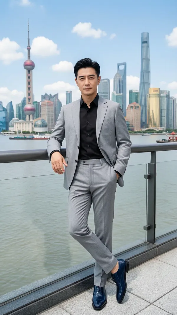 气质拉满的都市型男，上传你的图片get魔都地标照 - C作品