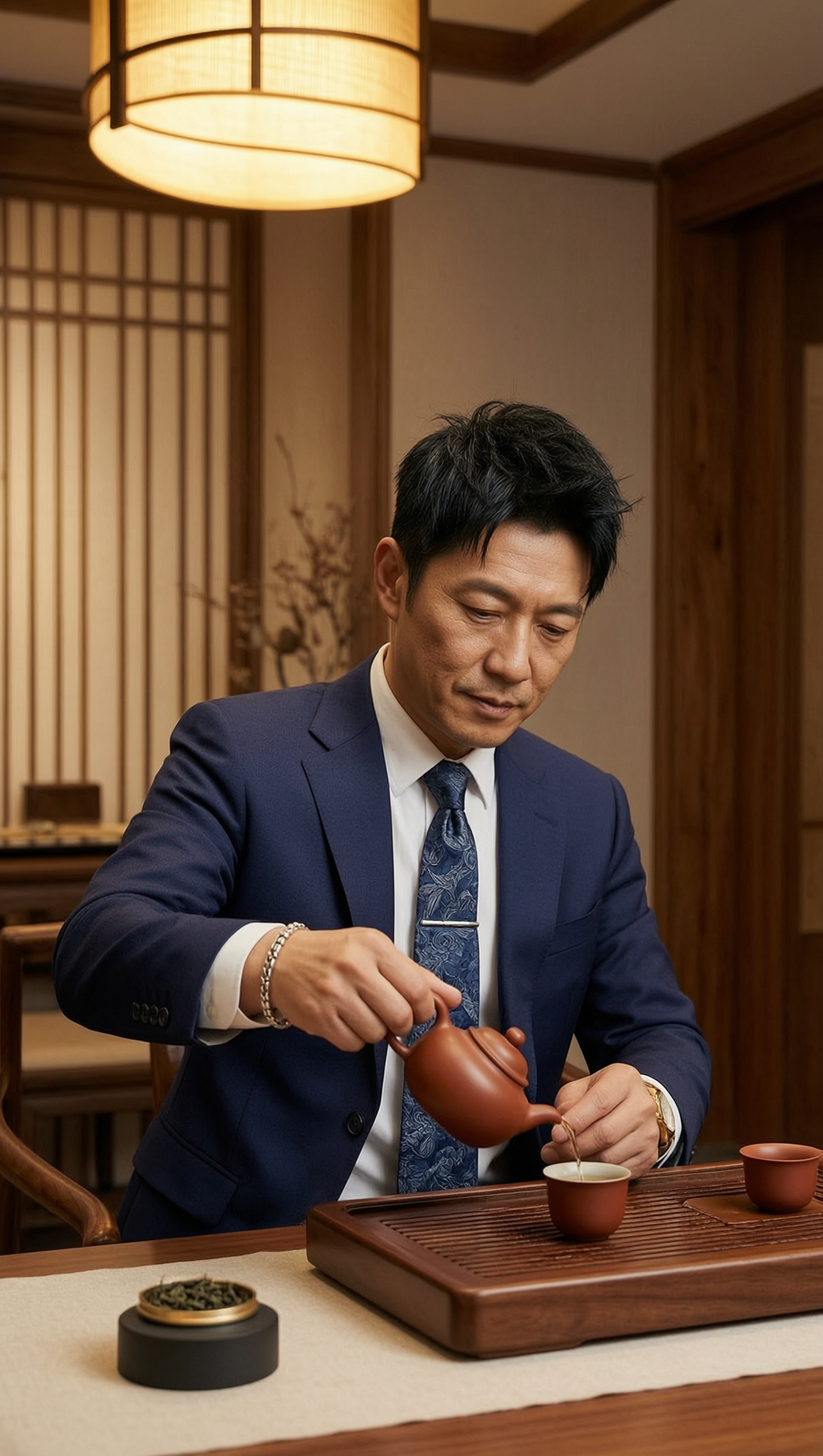 泡茶的绅士写真/一键同款 - 作品图1