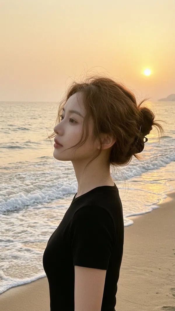 落日海边侧颜写真 - C作品
