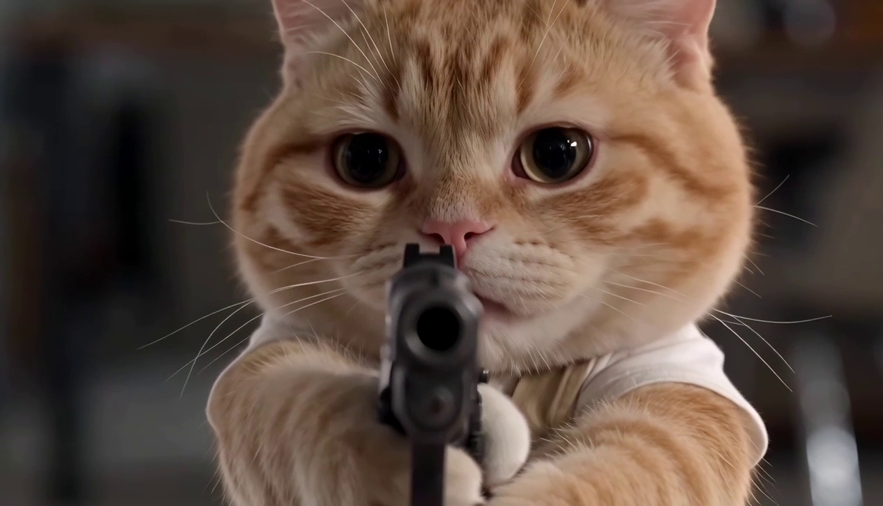 萌猫心软枪法🔥替换照片做同款 - 作品图1