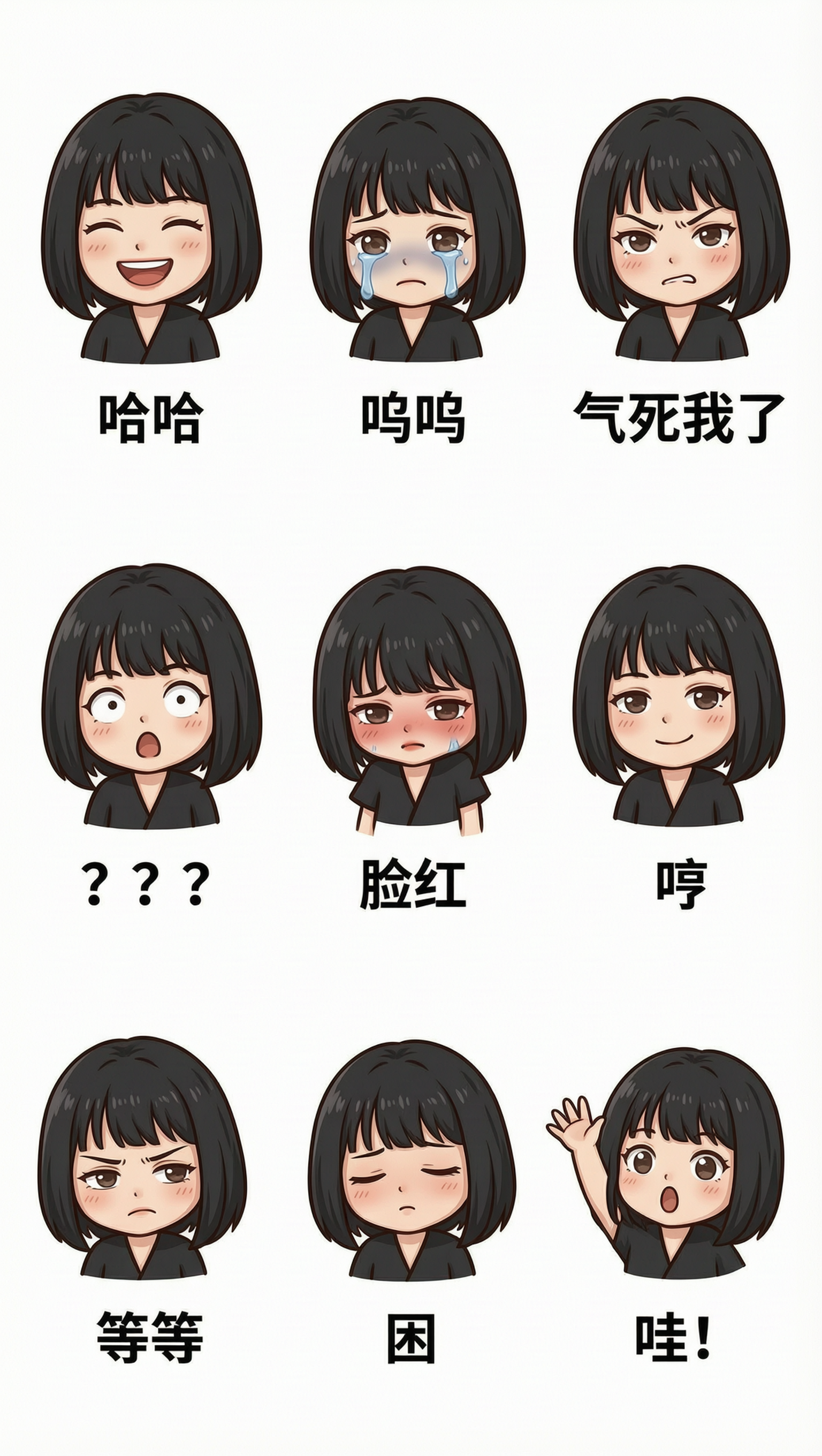 一键真人Q版九宫格表情包 - 作品图3