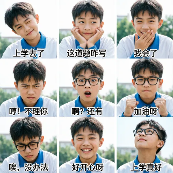 🔥学生表情包 - 主图(AI艺术作品)