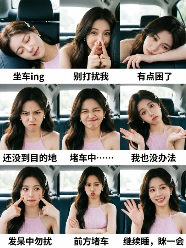 🔥旅游坐车表情包！ - 主图（AI艺术作品）