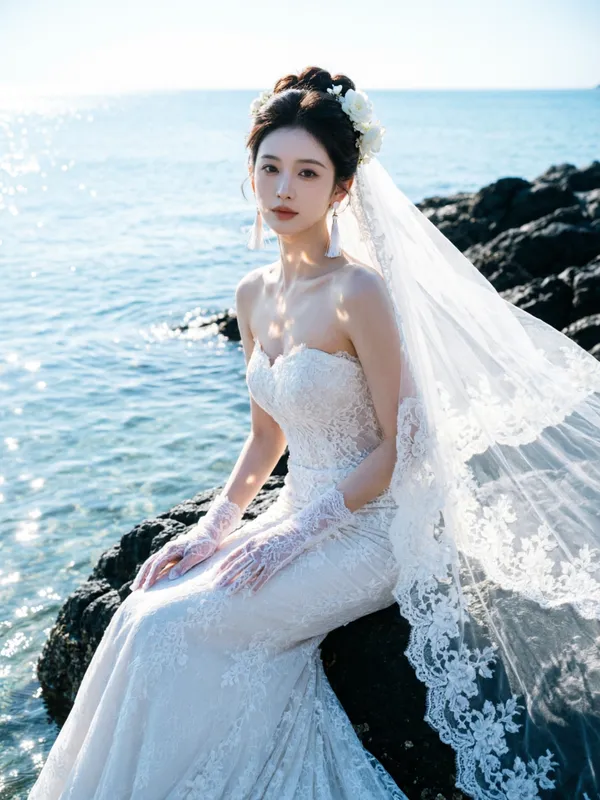 🔥海边婚纱照写真 - 主图（AI艺术作品）