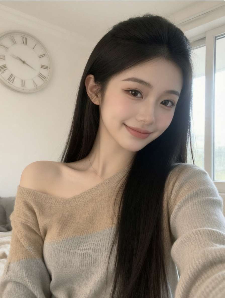 韩系日常氛围感自拍｜上传女生照片做同款 - 作品图1