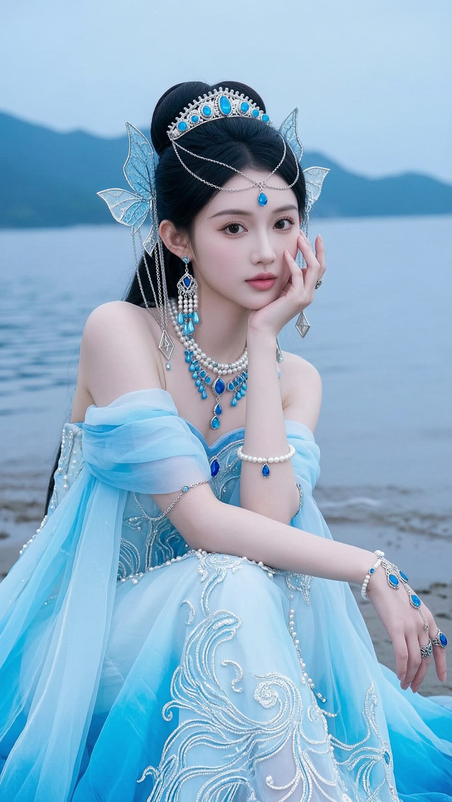 海边人鱼古风仙侠人像写真｜替换照片做同款 - 作品图1