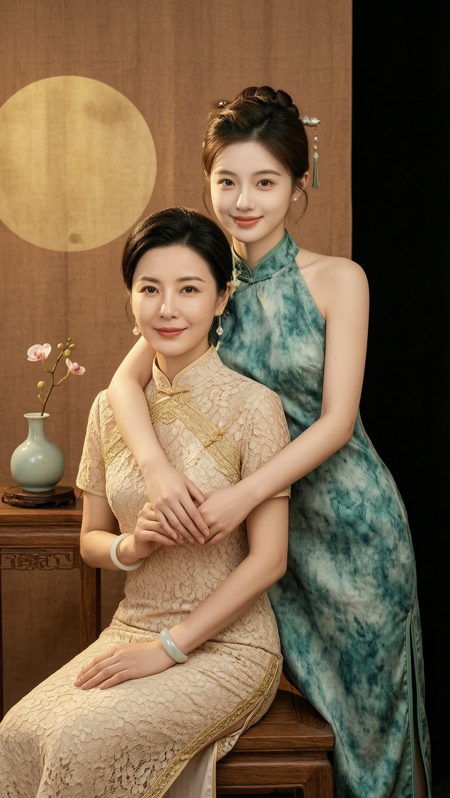 当我和妈妈一起尝试新中式旗袍写真 - 作品图3