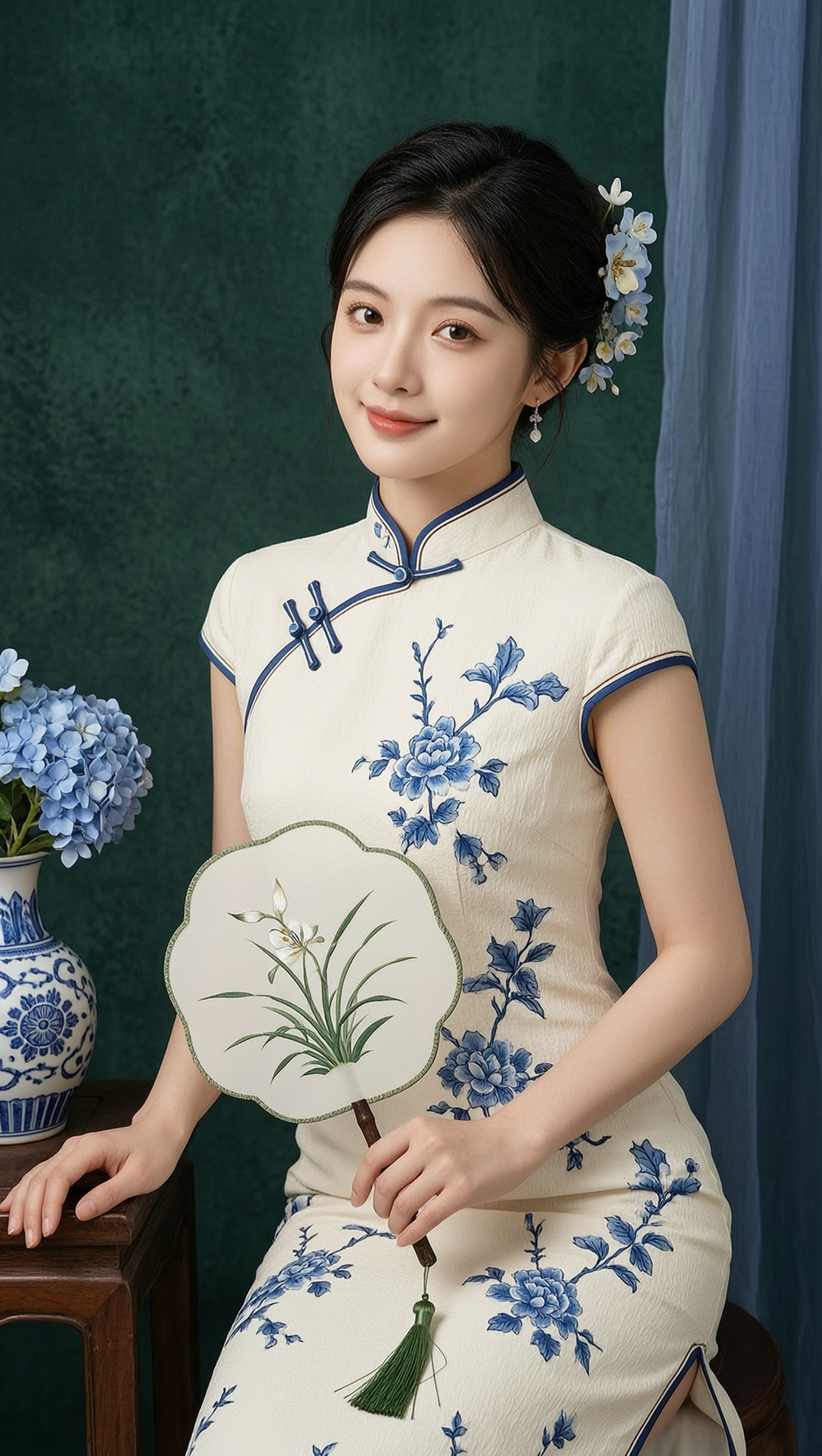 东方女子的素雅氛围感 | 上传照片一键获同款 - 作品图1