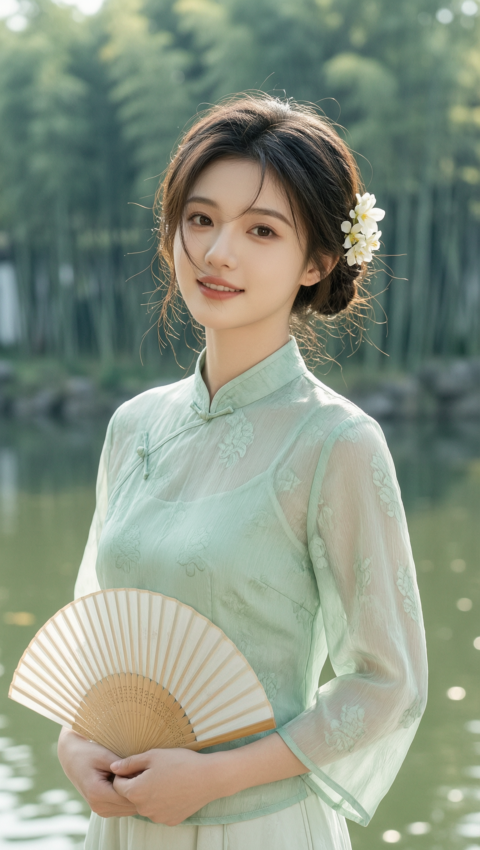 国风新中式素雅旗袍写真 | 上传照片一键生成 - 作品图2