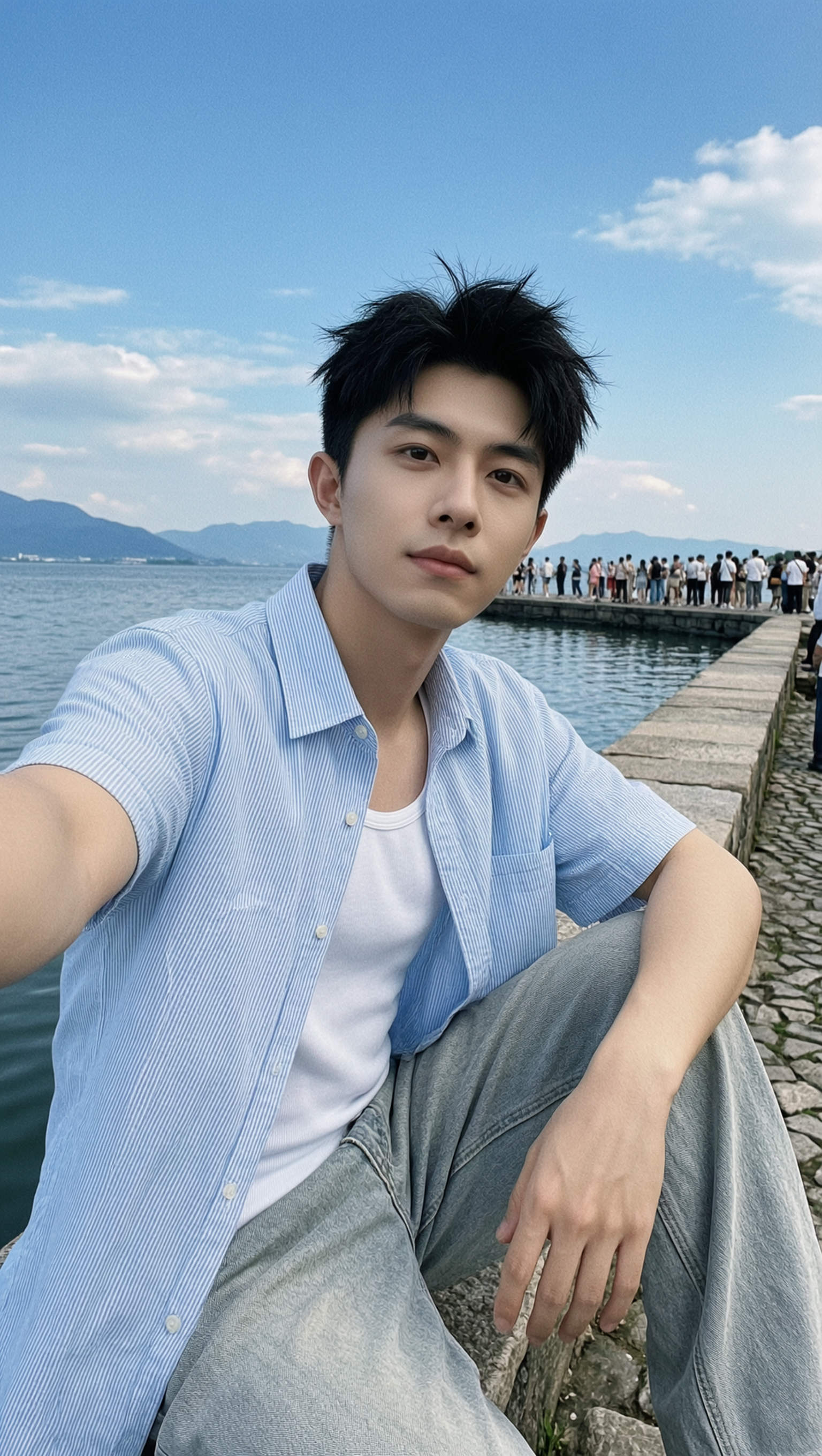 清爽治愈夏日少年写真 | 上传照片一键同款 - 作品图1
