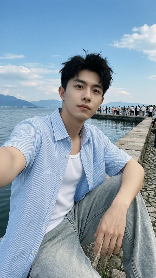 清爽治愈夏日少年写真 | 上传照片一键同款 - C作品