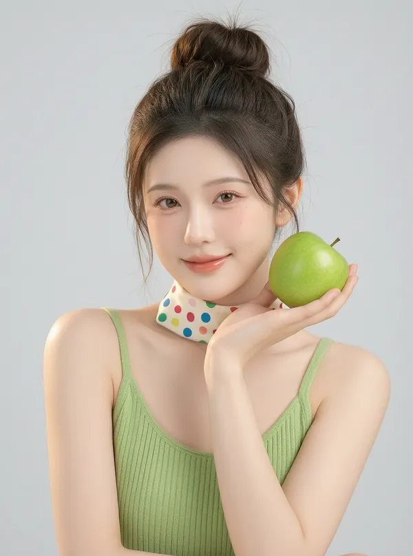 🍏清爽青苹果写真|上传图片出同款 ✨ - 主图(AI艺术作品)