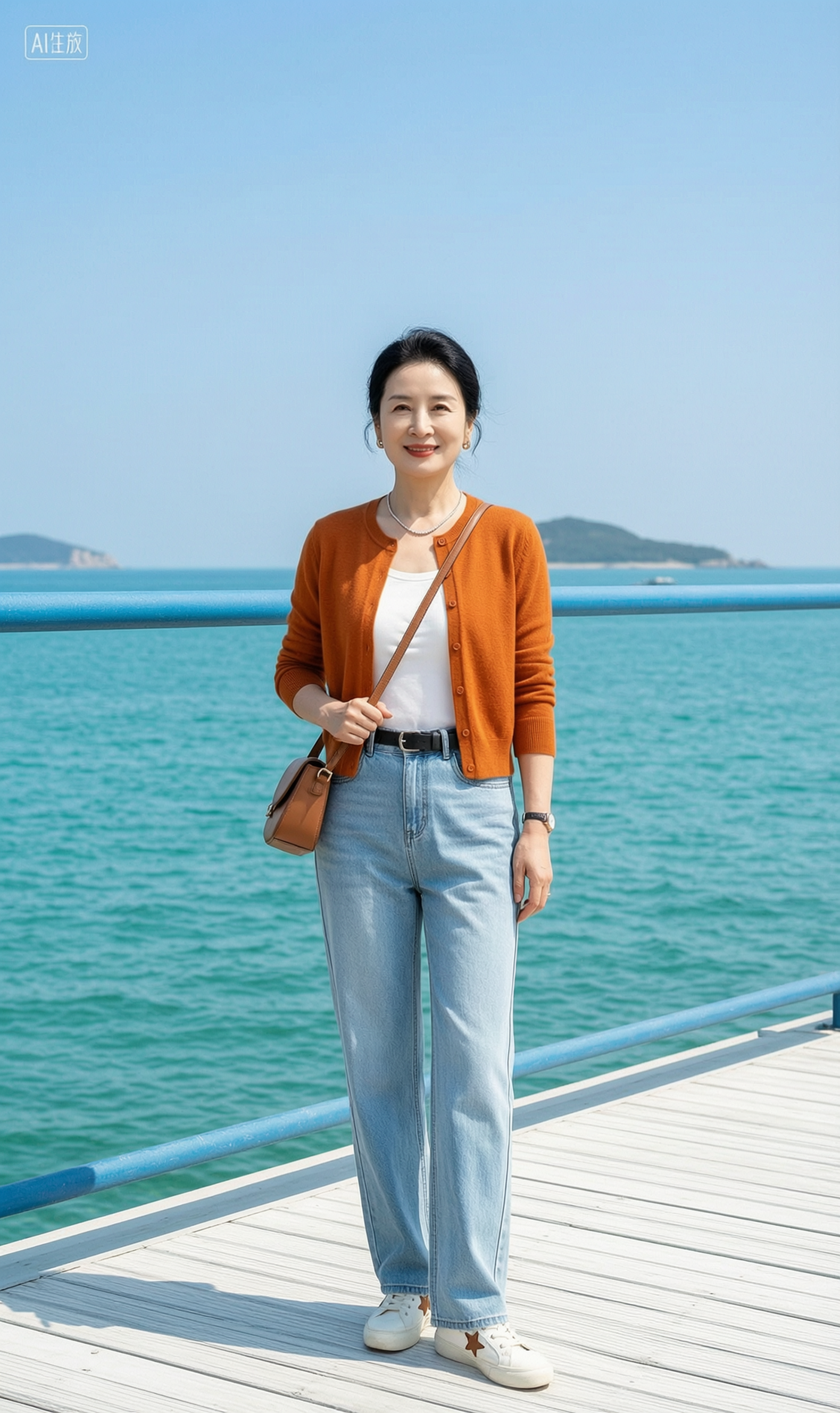 橙风蓝海都市感海边写真 - 作品图1