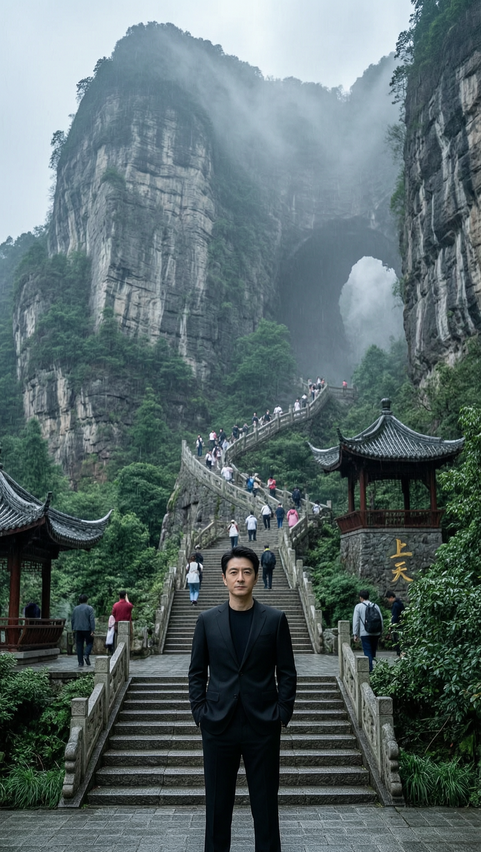天门山天梯国风旅行写真 - 作品图1