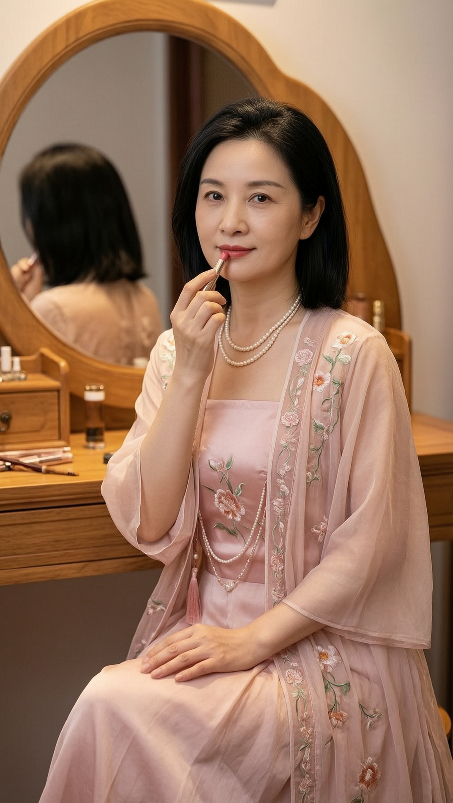 粉纱梳妆佳人写真 - 作品图1