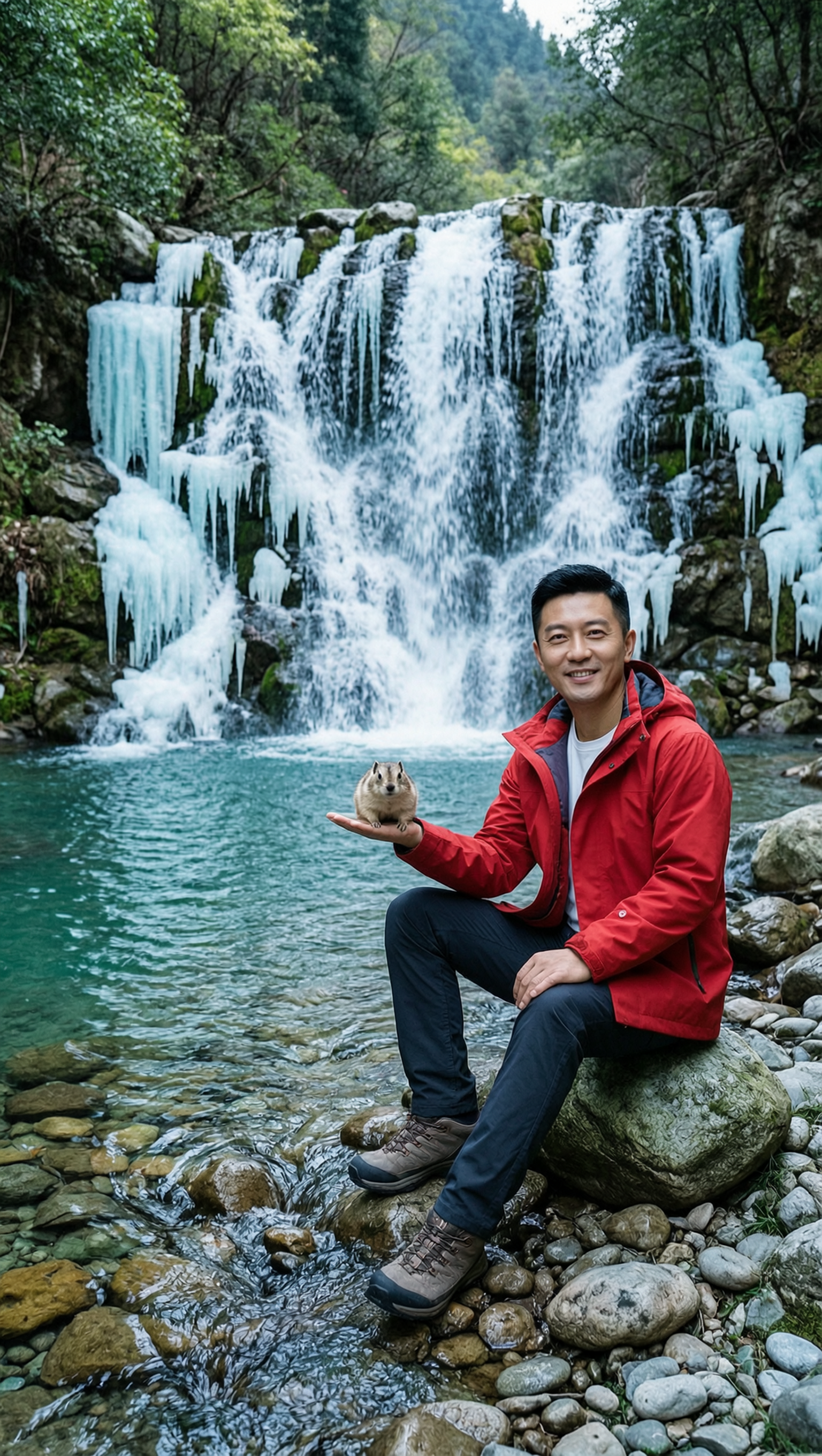 冰瀑溪谷休闲写真 - 作品图1