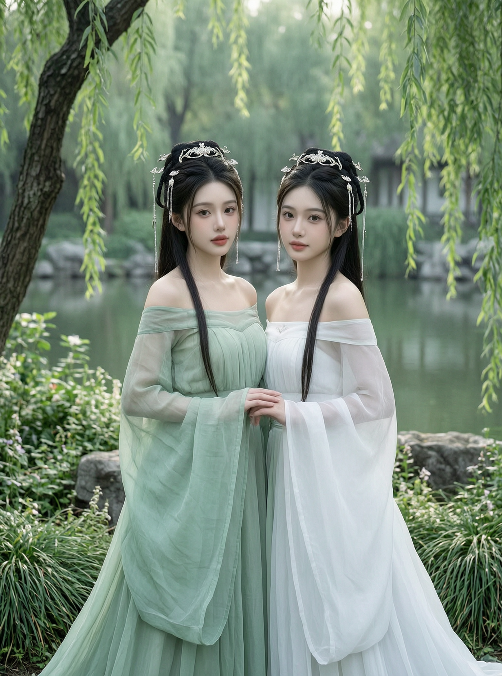 古风园林汉服闺蜜写真照✨️做同款 - 作品图1