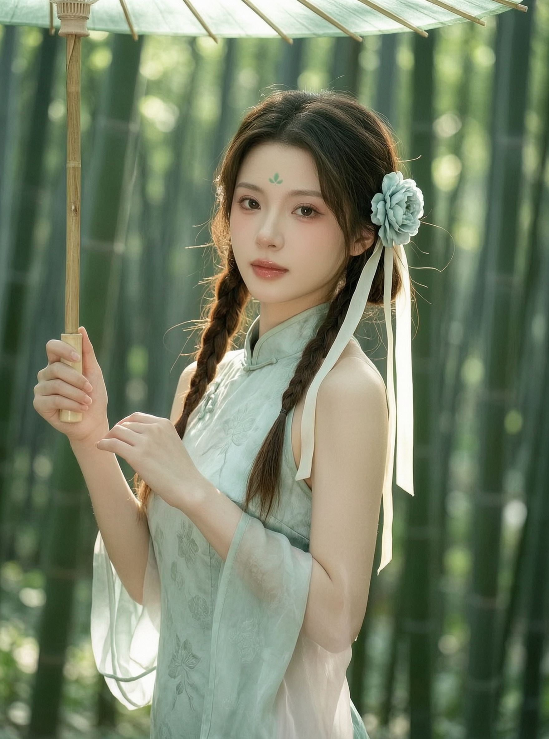 ·竹林清韵纯欲风|上传女生照片做同款 - 作品图1