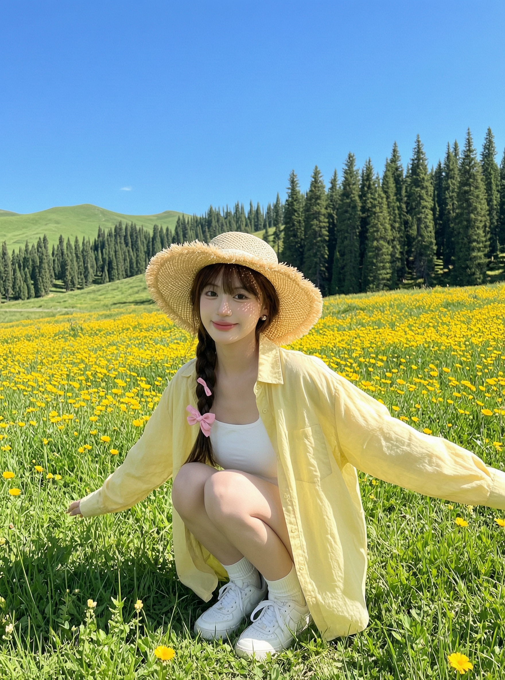 户外山野清新随拍|上传女生照片做同款 - 作品图1