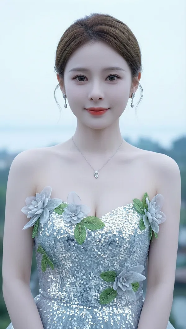 银色亮片写真｜上传照片做同款 - 主图（AI艺术作品）