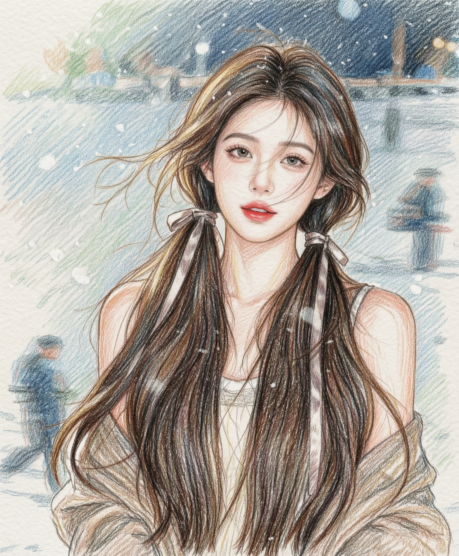 唯美彩铅绘画|替换任意图片做同款 - 作品图1