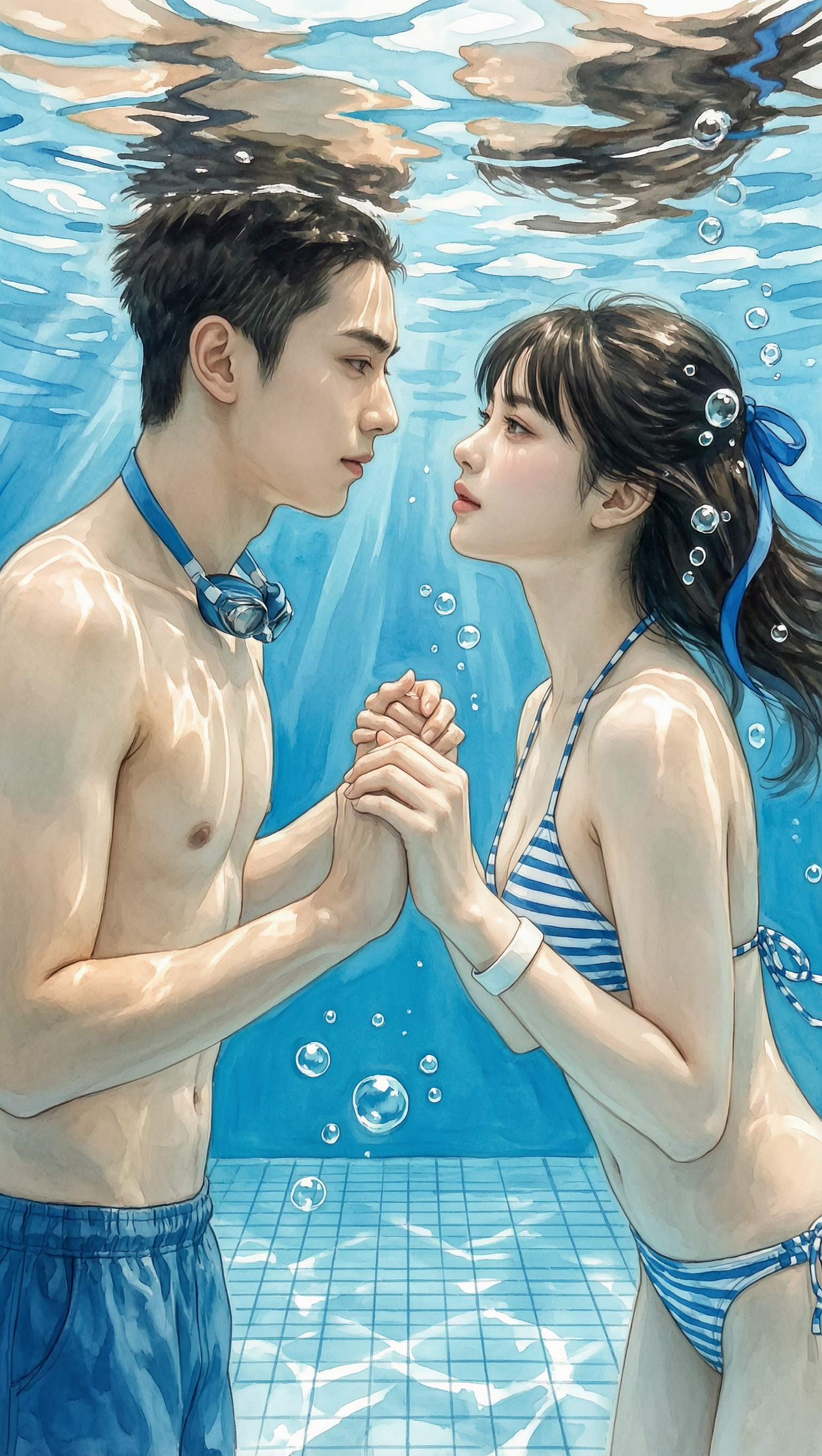 适合情侣的漫画感夏日泳池写真 - 作品图1