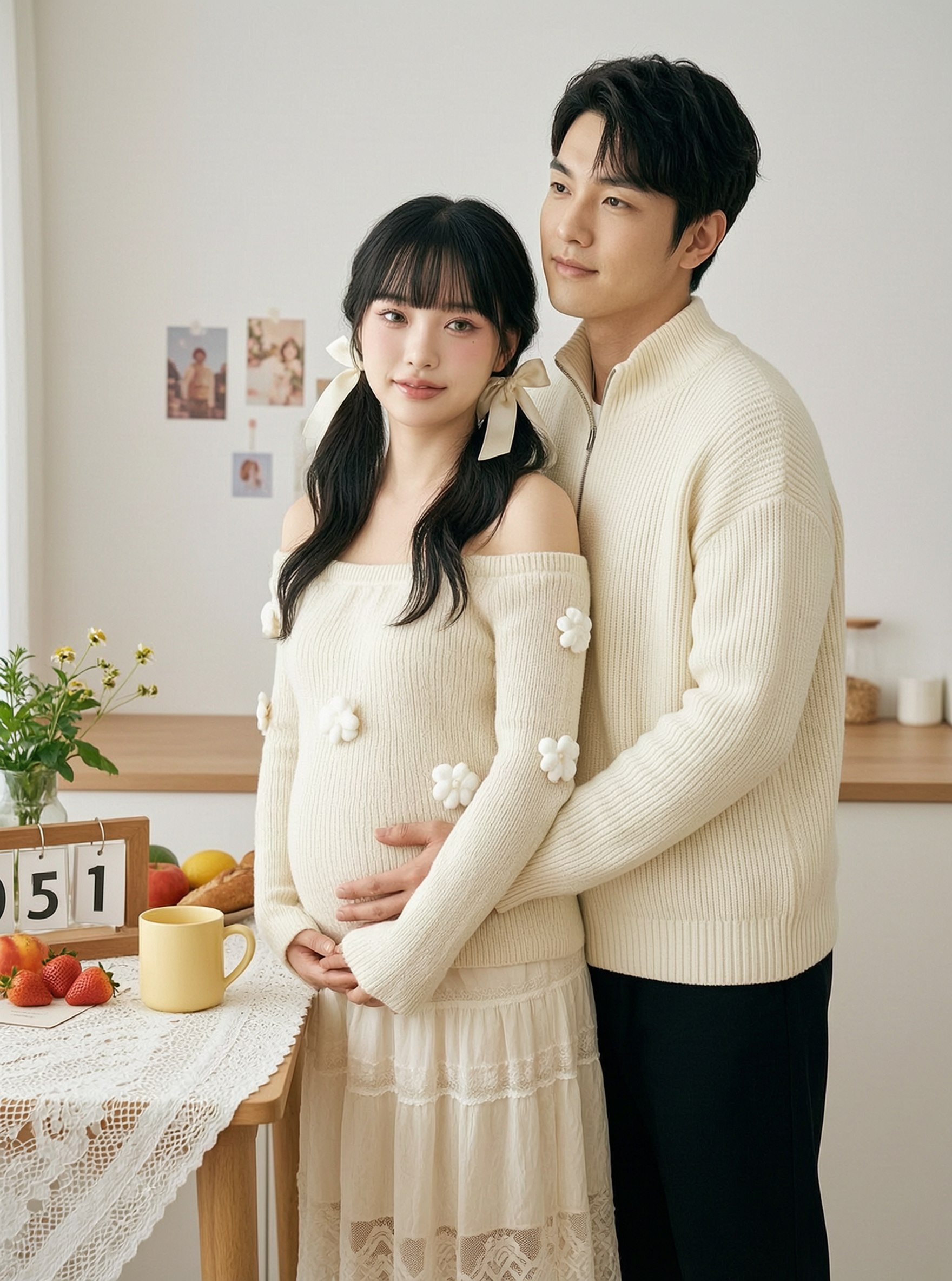 温馨超甜蜜日常居家孕妈孕爸写真合照 - 作品图3