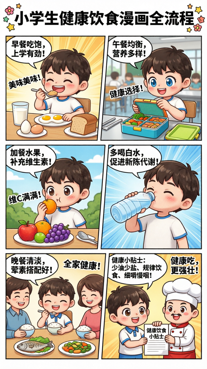 🔥小学生健康饮食漫画 - 作品图1