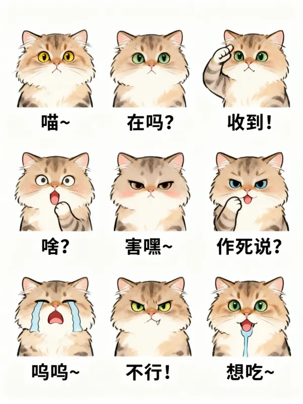 萌宠九宫格 | 一键定制同款 - 主图(AI艺术作品)