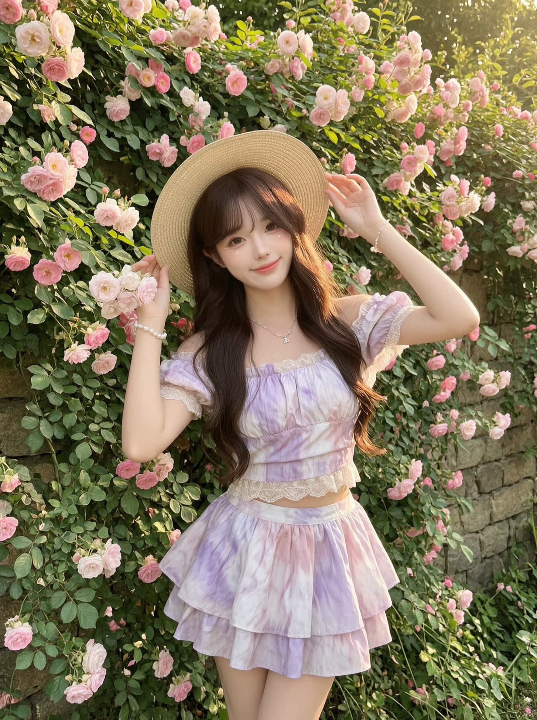 蔷薇花墙法式田园少女写真 - 作品图1