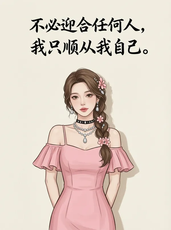 优雅独立女性插画 - 主图(AI艺术作品)
