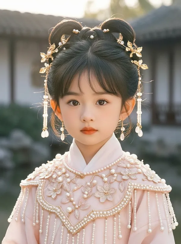 温柔仙气古风女童写真 - 主图（AI艺术作品）