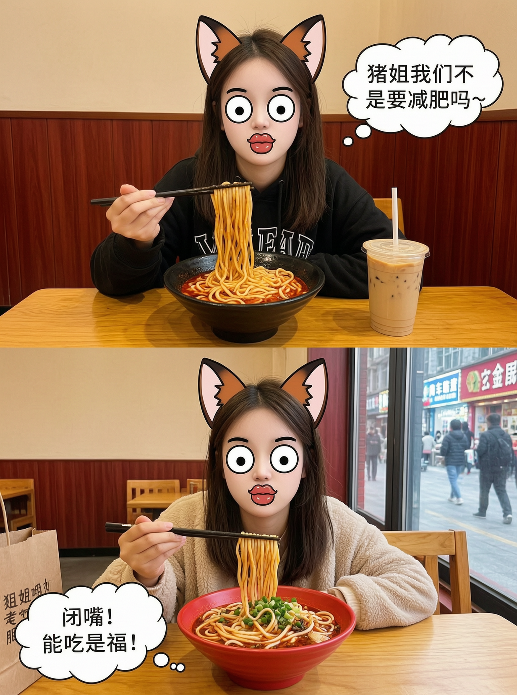 超搞笑的中式面馆分栏拼接图 - 作品图1