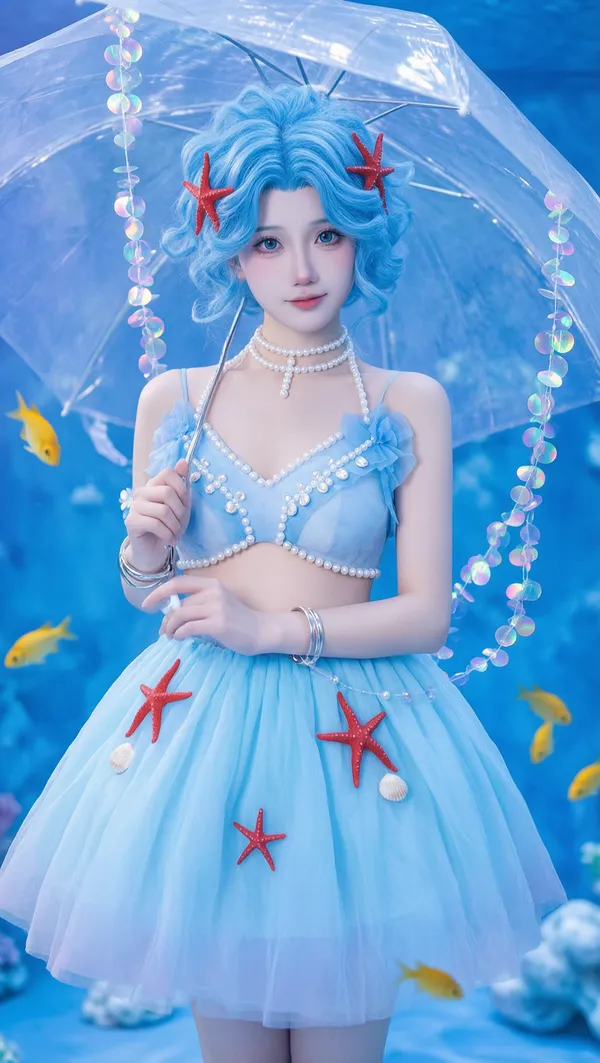 海底水族馆场景cos写真 - 主图(AI艺术作品)