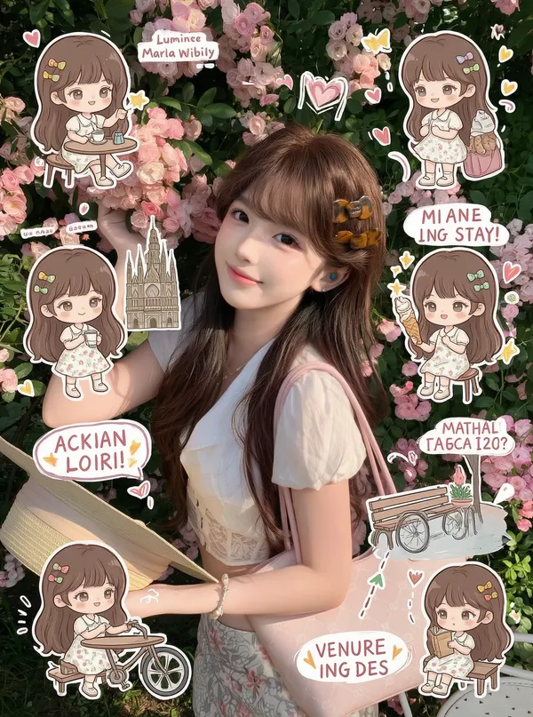 米兰漫游日记|迷你Q版少女度假手账 - 主图(AI艺术作品)