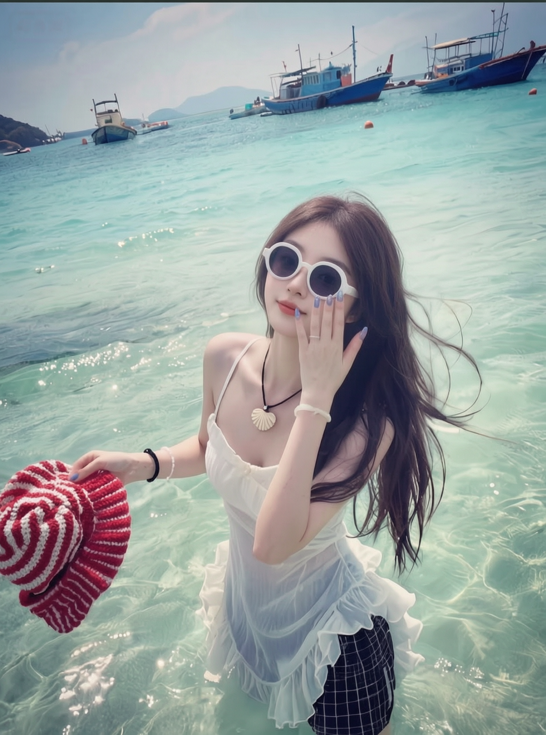 AI 夏日海边随拍 |上传照片得同款 - 作品图1