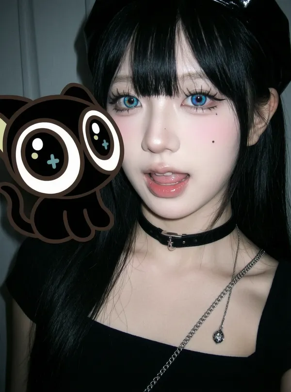罗小黑和🖤黑甜亚文化少女氛围写真 - 主图（AI艺术作品）