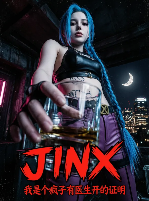 金克斯的含义就是JINX 超酷cos写真 - 主图(AI艺术作品)