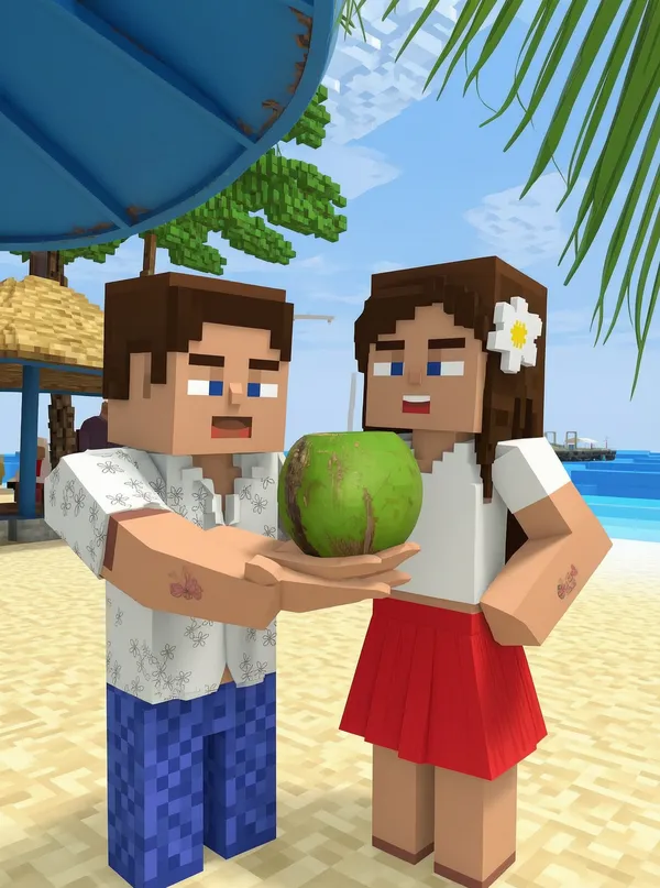 一键世界方块化Minecraft风写真 - 主图（AI艺术作品）