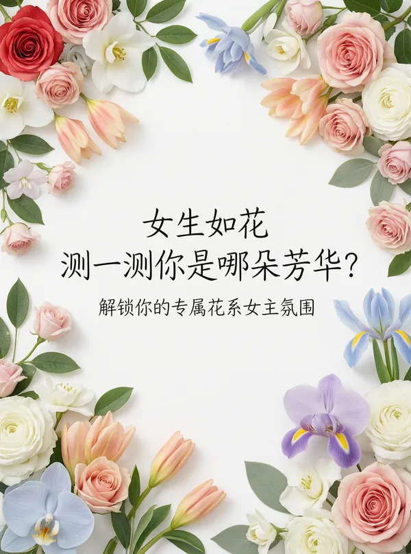 女生如花🌸测一测你是哪朵芳华? - 主图（AI艺术作品）
