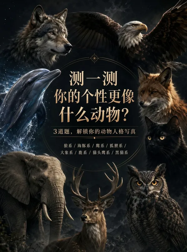 测测看👀你的个性更像什么动物? - 主图(AI艺术作品)