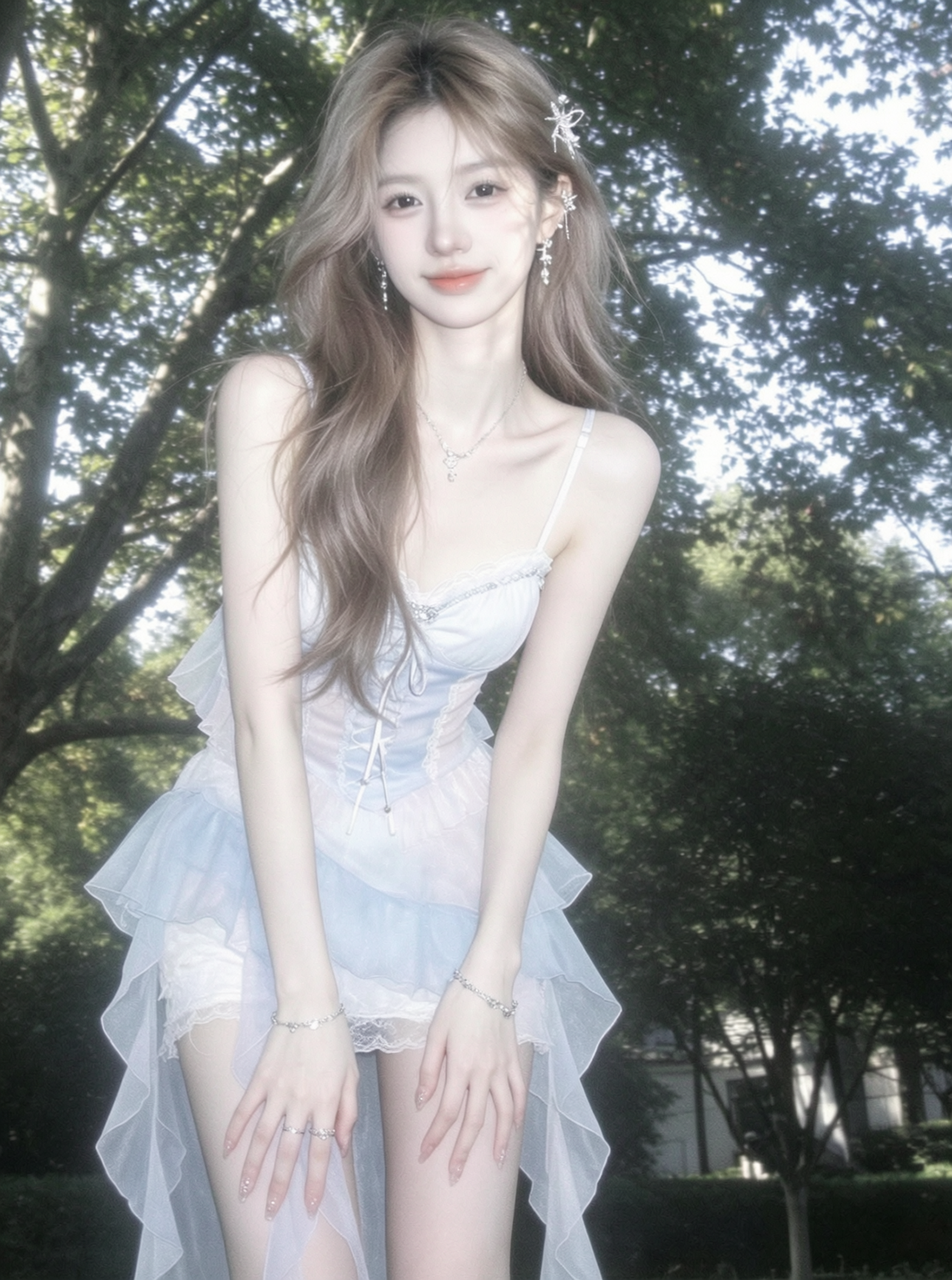 CCD梦核胶片浅蓝纱裙甜妹少女写真 - 作品图1