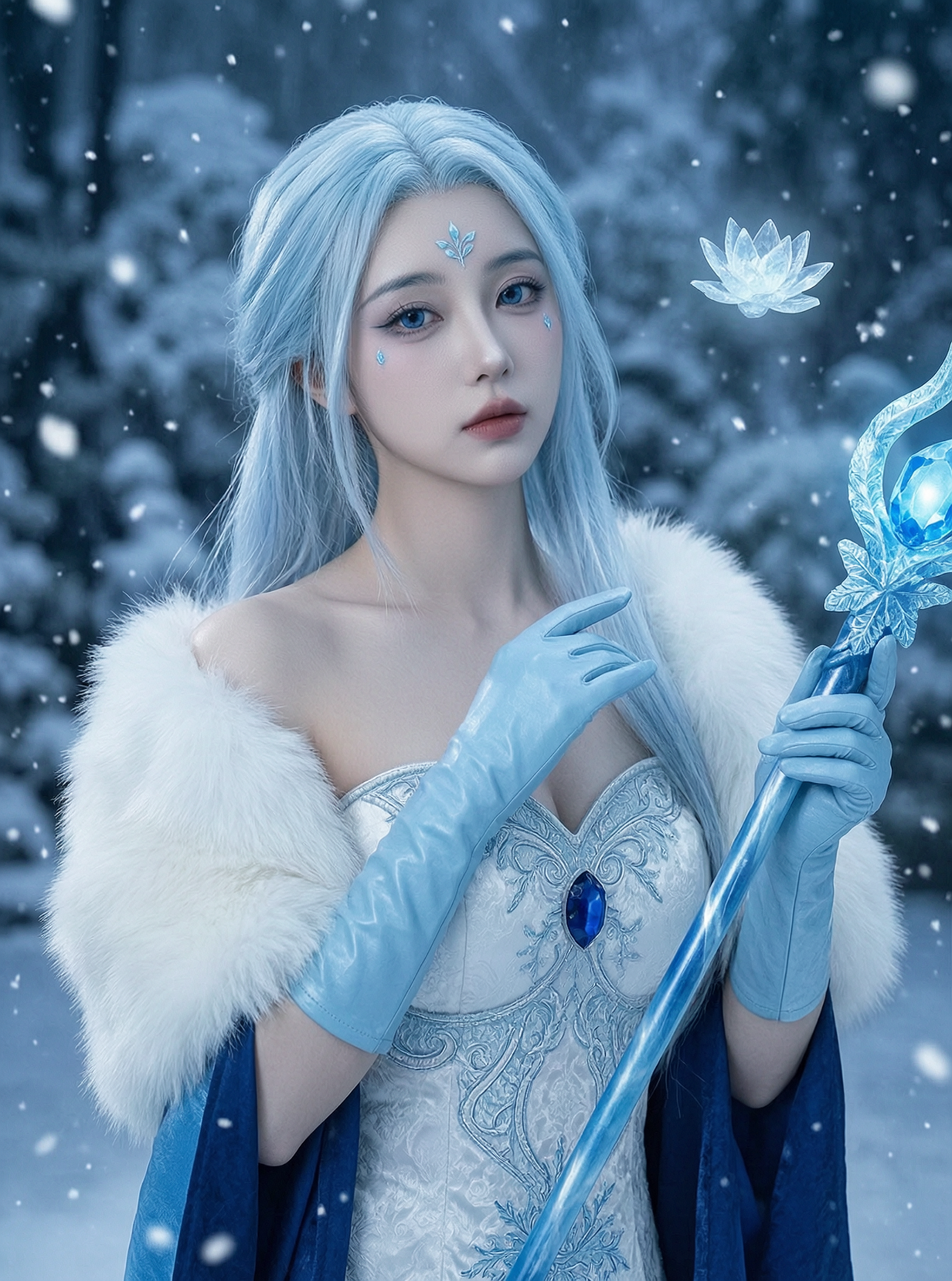寒冰女神王昭君cos写真🔥替换照片生成 - 作品图2