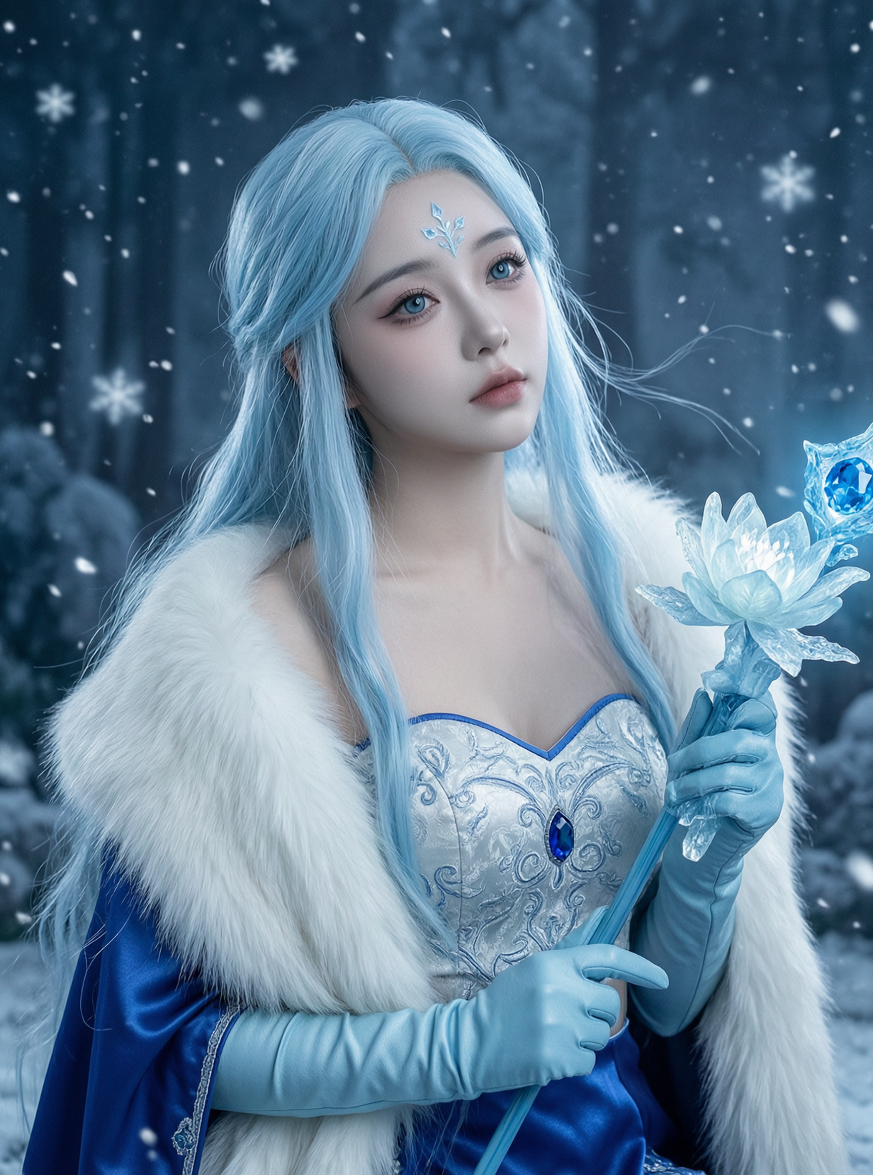 寒冰女神王昭君cos写真🔥替换照片生成 - 作品图3