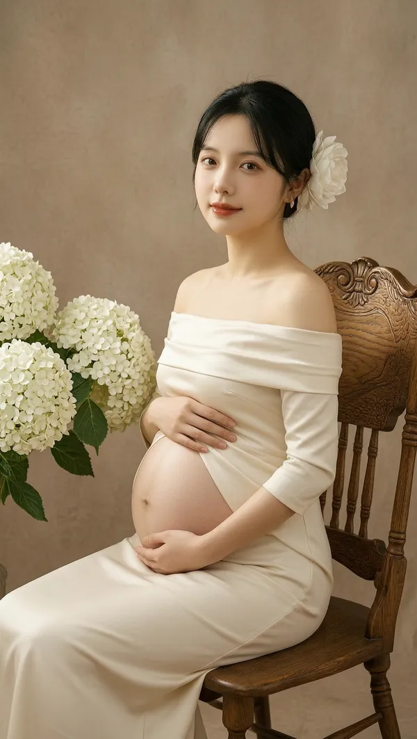 📸圣洁孕期写真|油画风温柔母爱 - 主图(AI艺术作品)