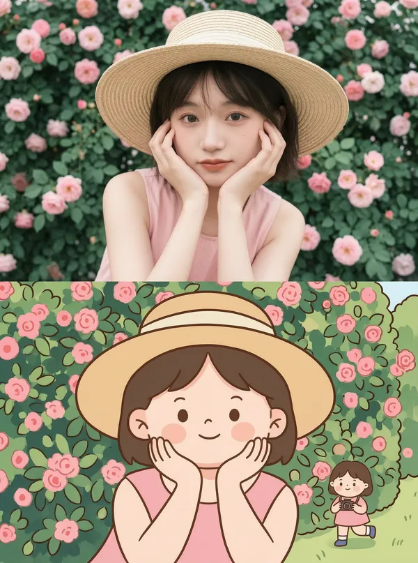 旅行定格|动画二宫格大片📷 - 主图(AI艺术作品)