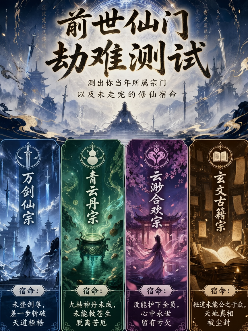 测一测你的前世宗门身份宿命!!! - 作品图1