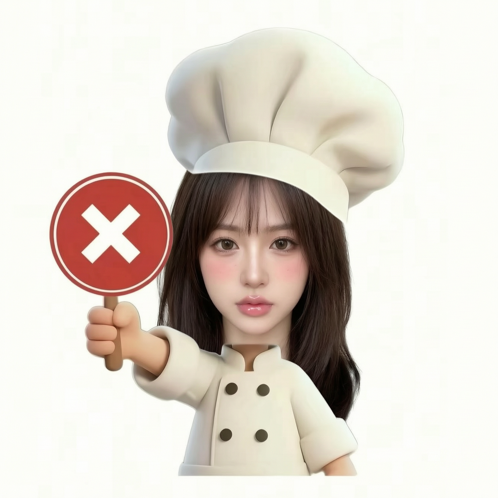 今日份❌警告|Q 版厨师举牌模板 - 作品图1